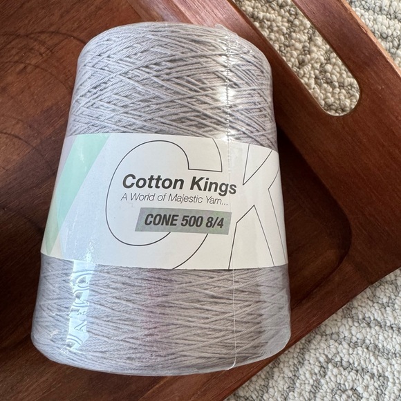 Hobbii Cotton Kings Yarn Cone Gray Grey Knit Crochet - Picture 1 of 8